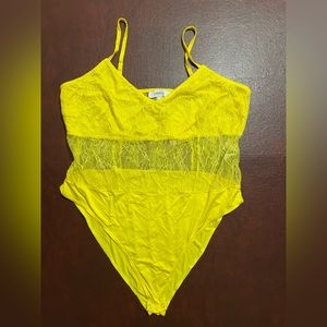 FOREVER 21 yellow Lace bodysuit